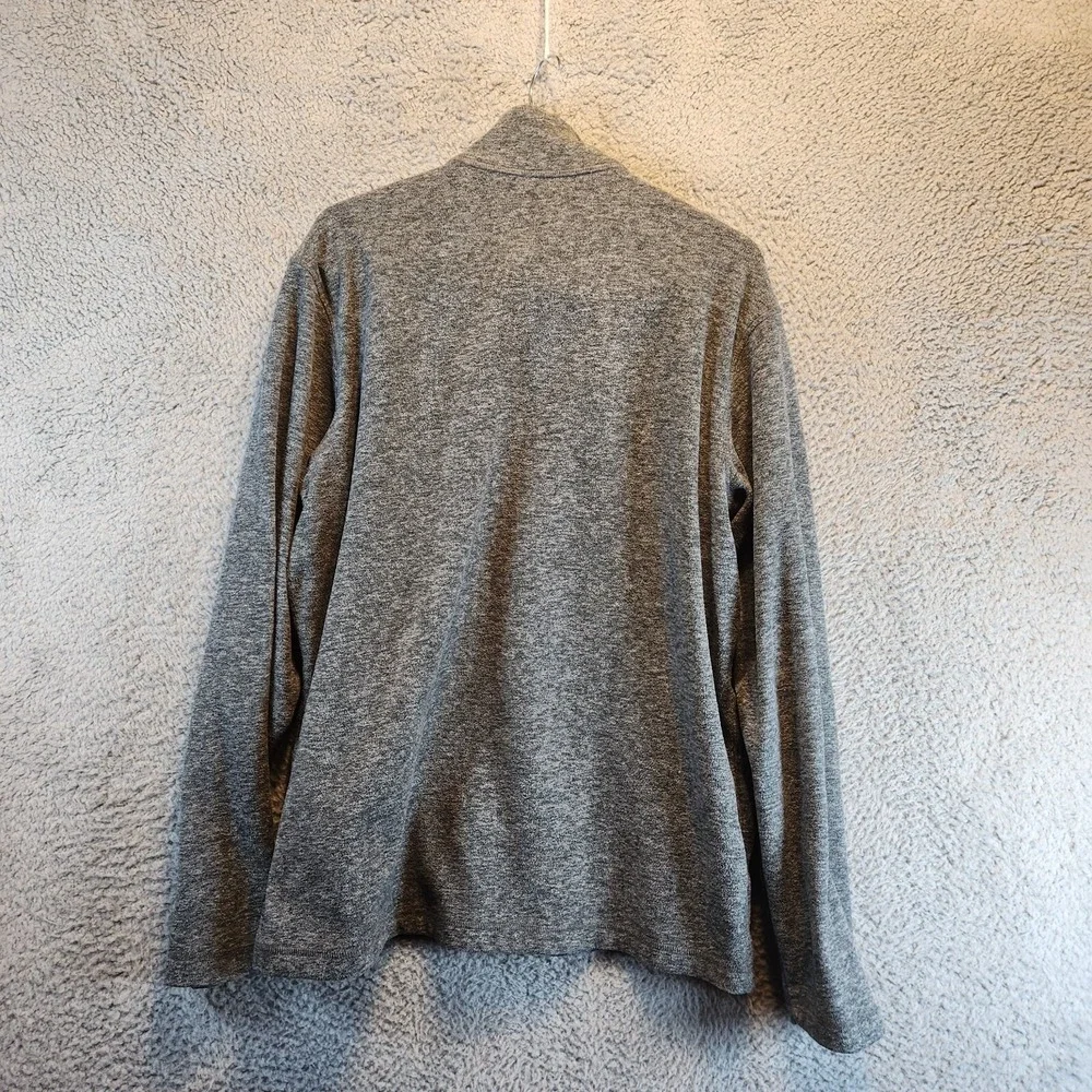 Eddie Bauer Sweatshirt Mens Medium Gray Fleece Lined Mock Neck‎ Quarter Zip
